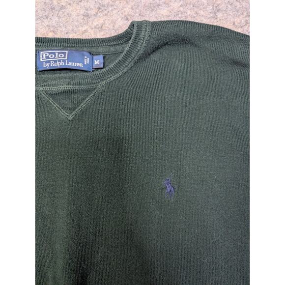 Vintage Polo Ralph Lauren Green Sweater Medium Pony Outdoors Classic Preppy - Picture 3 of 7